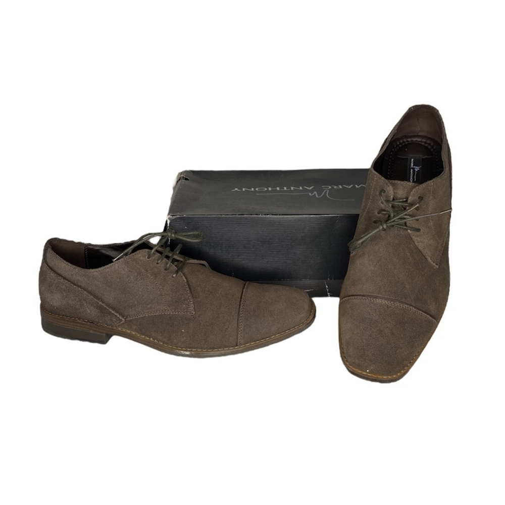 Marc Anthony Ivan Suede Upper Dress Shoes (Size: 12, Color: Smoke) - Picture 2 of 8
